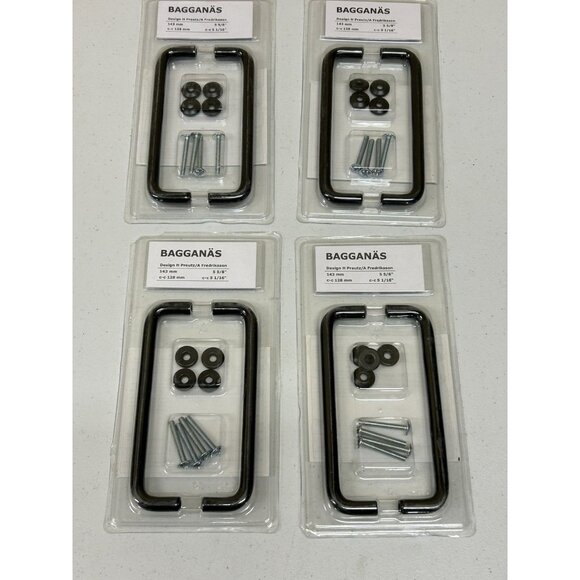 Brand New IKEA BAGGANAS Black 2 Pack Handle 143 Mm (5 5/8 ") Pack Of 4 - Picture 1 of 5